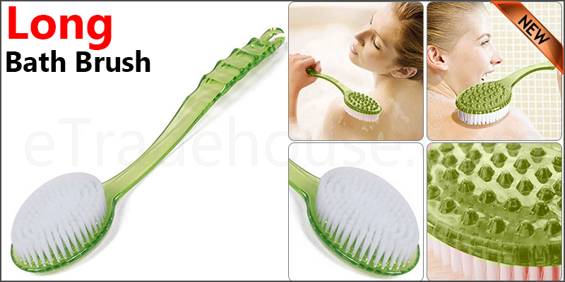 Bath Brush Soft Bristles Long Handle Reach Back Body Shower Bristle Scrubber Spa Bathroom