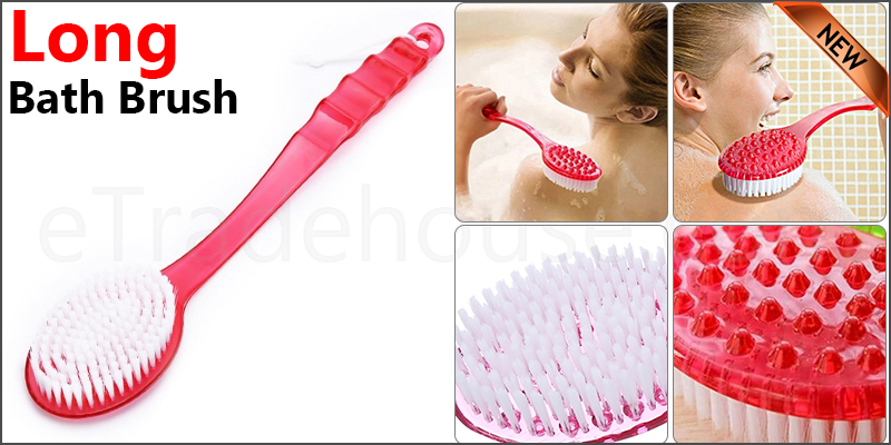 Bath Brush Soft Bristles Long Handle Reach Back Body Shower Bristle Scrubber Spa Bathroom