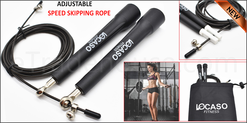 ADJUSTABLE SPEED SKIPPING ROPE FITNESS BOXING GYM CROSSFIT EXERCISE STEEL CABLE--004S