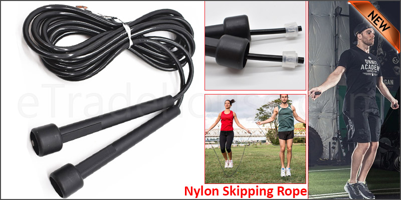 Skipping Rope Adult 9foot Long Approx Nylon Plastic Handles Gym Fitness Training 