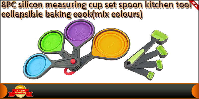 8pcs Silicone Measuring Cups Set Cup Spoon Kitchen