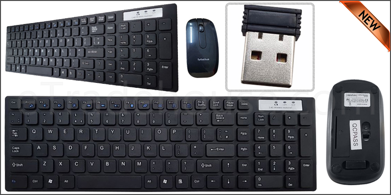 Slim 2.4GHZ Wireless Keyboard and Cordless Optical Mouse Combo For PC Laptop