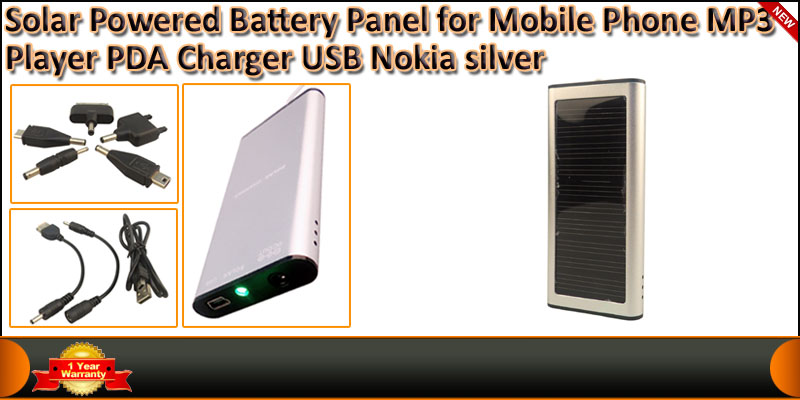 Solar Powered Battery Panel Charger For Mobile Pho