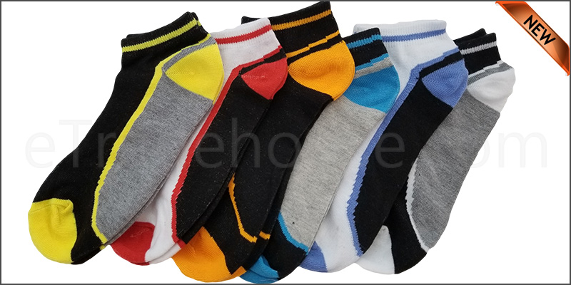 6 Pairs Mens Trainer Liner Ankle Socks Funky Designs Adults Sports  (OPTION 12 )