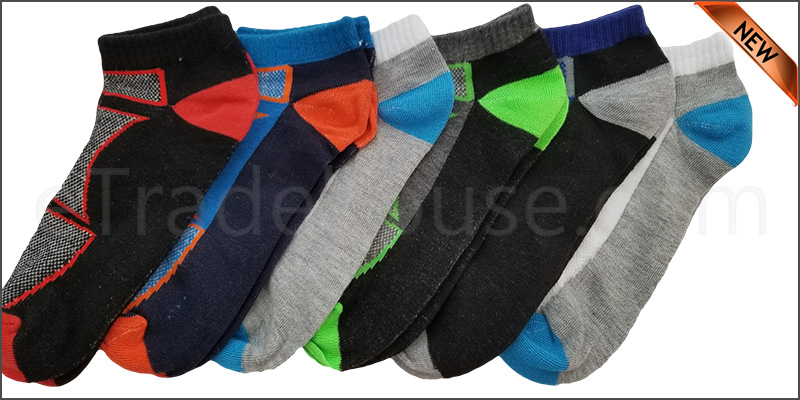 6 Pairs Mens Trainer Liner Ankle Socks Funky Designs Adults Sports  (OPTION 1 )