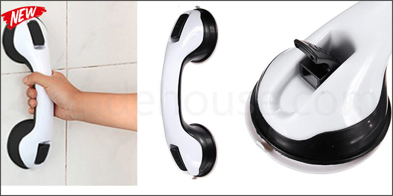 Support Bar Grab Handle Suction Cup Shower Bath Safety Grip Rail Disability Aid