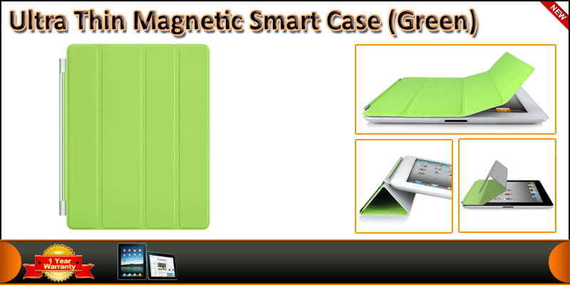 Ultra Thin Magnetic Smart Case (Green) for ipad