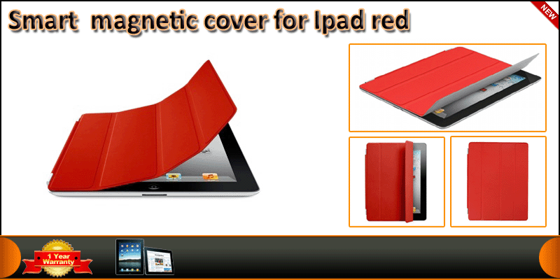 Ultra Thin Magnetic Smart Case (Red) for ipad