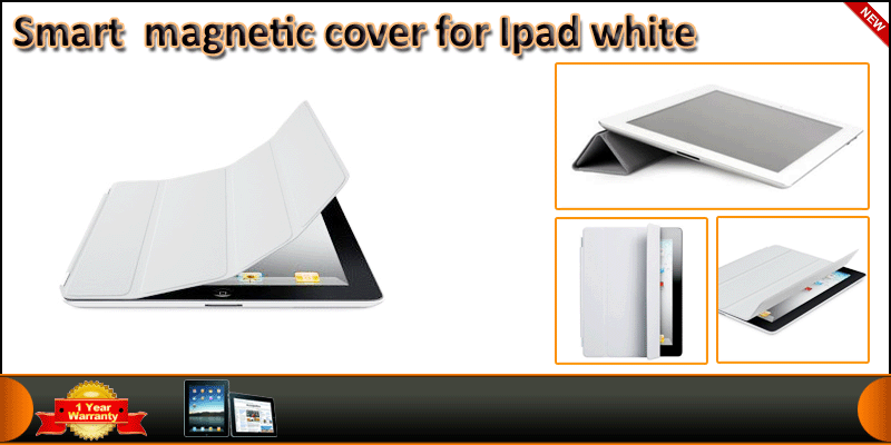 Ultra Thin Magnetic Smart Case ( White ) For ipad