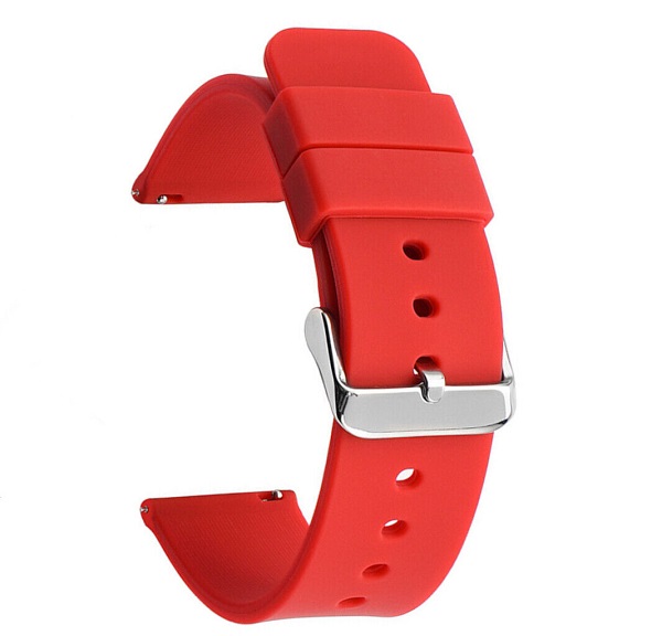 Silicone Rubber Watch Strap Band 22mm Red