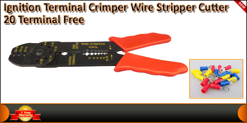 Ignition Terminal Crimper Wire Stripper Cutter Wit