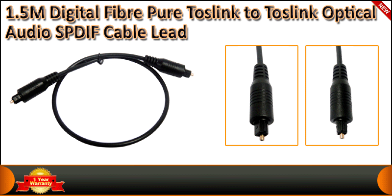 High Quality 1.5 Meter TOSlink Pure Optical Cable 