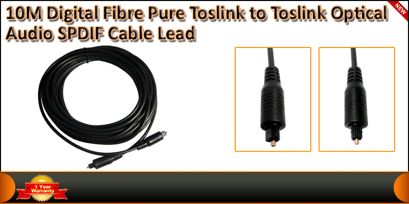 10 Meter Toslink Pure Optical Cable Lead