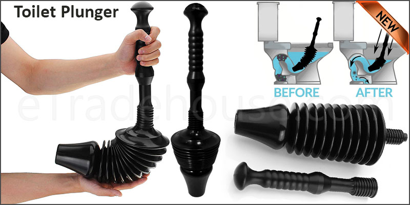 Toilet Plunger Clears Remove Drain Blockages 8x More Powerful Durable & Easy Clean M&W