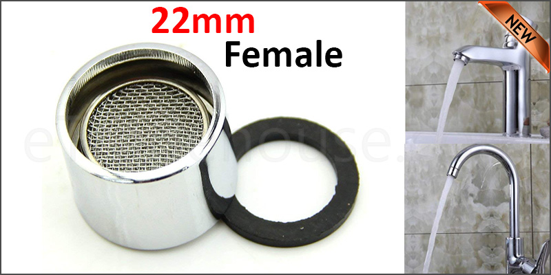 22*1 Female Brass Shell Tap Aerator Water Saving Faucet Diffuser Filter + Brass Inner NBR