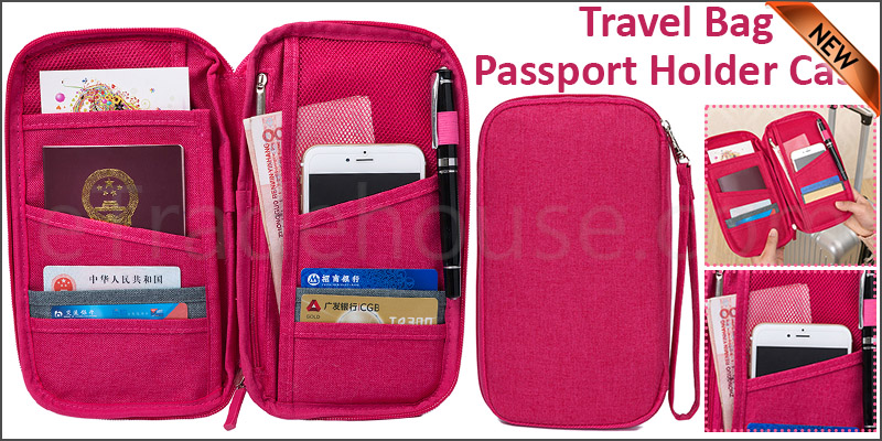 High Quality Travel Wallet with Full Closure Zip Organizer RFID Passport Ticket Holder 