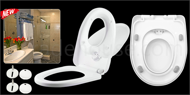 Toilet Seat Soft Close Family Child Friendly 3in1 TOP&BOTTOM Hinges White