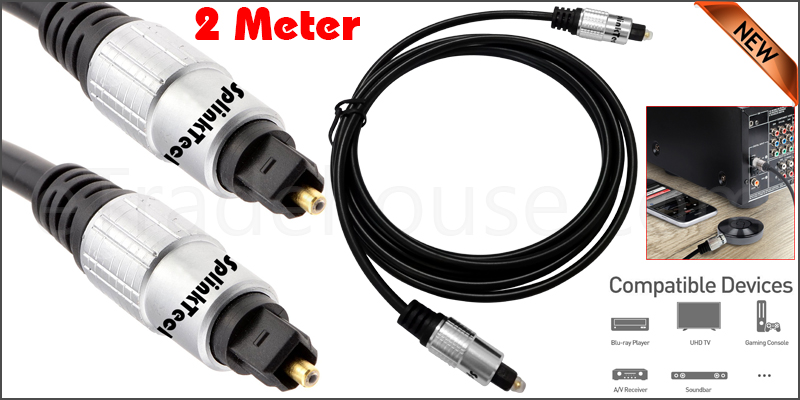 Pure TOS Link TOSLink Optical Digital Audio Cable HQ 4mm Lead 