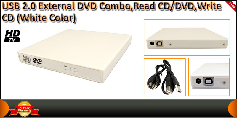 High Quality USB 2.0 External DVD Combo, Read CD/D