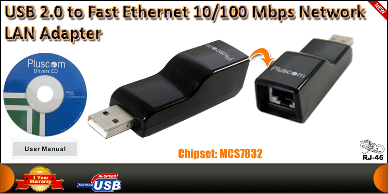 High Speed USB 2.0 to Fast Ethernet 10/100 Mbps Ne