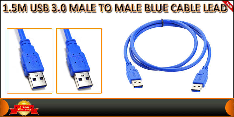 1.5M USB 3.0 A Male To A male Blue Connection Cabl