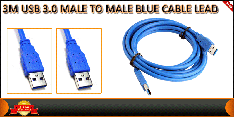 3M USB 3.0 A Male To A male Blue Connection Cable 