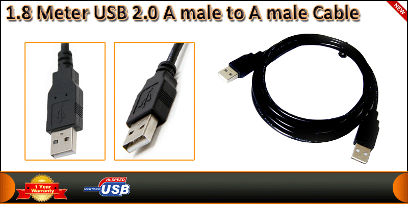 1.8 Meter USB 2.0 A male to A male Cable