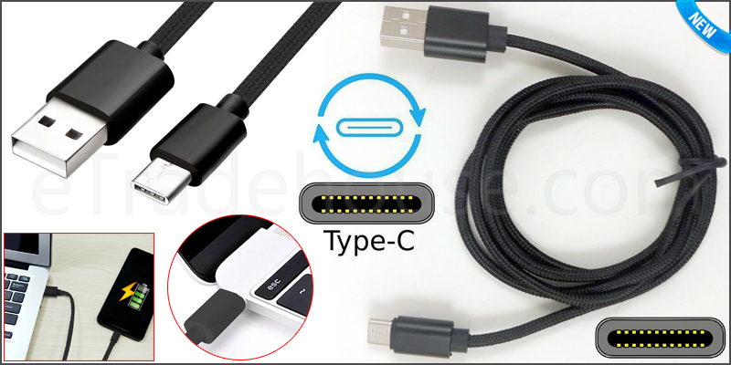 1M Strong Braided Heavy Duty USB C 3.1 Type-C Data