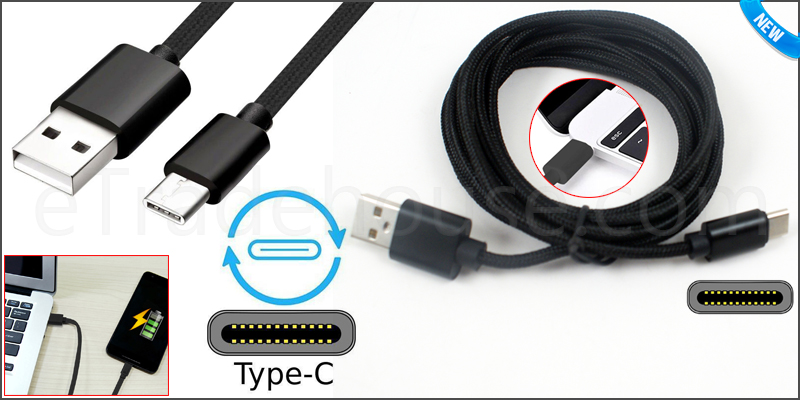 2M Strong Braided Heavy Duty USB C 3.1 Type-C Data