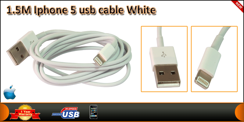 1.5 Meter 8 Pin Sync Data Cable USB Charger for iP
