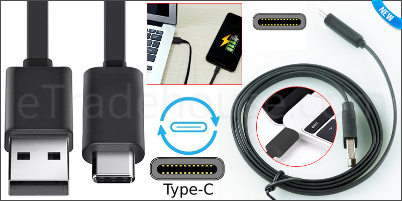 1M Strong USB 3.1 Type-C Reversible Data Sync Char
