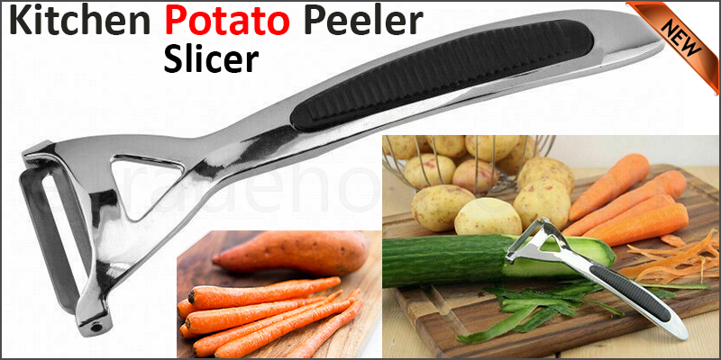 Heavy Duty Chrome Alloy Kitchen Potato Peeler - Fruit Vegetable Slicer Rapid