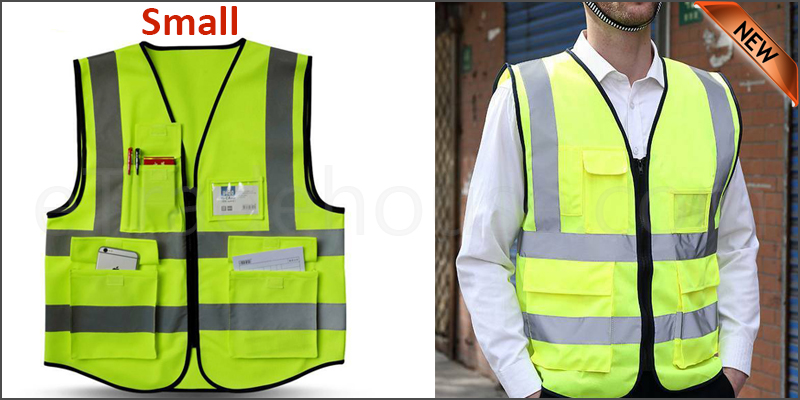 Yellow Hi Vis High Viz Visibility Vest Waistcoat Safety with Pockets