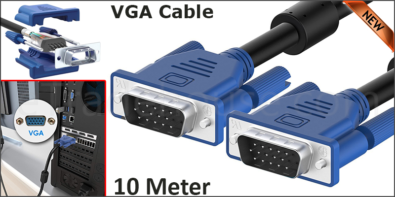 High Quality 10 Meter VGA Male to Male Cable