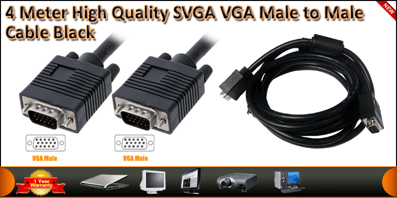 4M High Quality SVGA VGA Male to Male Cable