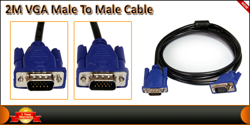 High Quality 2 Meter VGA Male to Male Cable