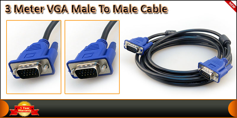 High Quality 3 Meter VGA Male to Male Cable