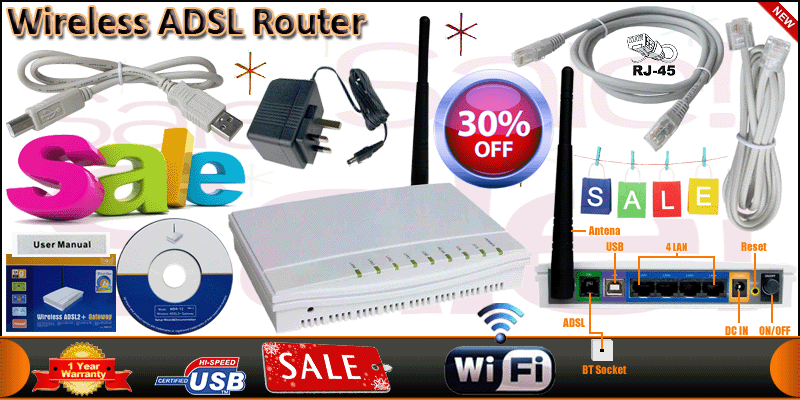 5 Port Combo 54Mbps Wireless-G ADSL2+ Internet Mod