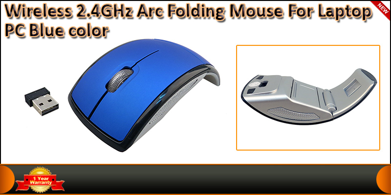 2.4GHZ Wireless Arc Folding Mouse for Laptop PC