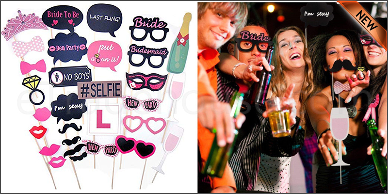 30 Pcs Colourful DIY Party Props Photo Booth on Sticks DIY Funny for Wedding, Birthday, Christmas, Graduation