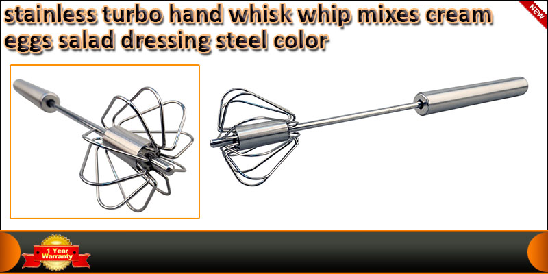 Stainless Steel Turbo Hand Whish Whip Mixes Cream 