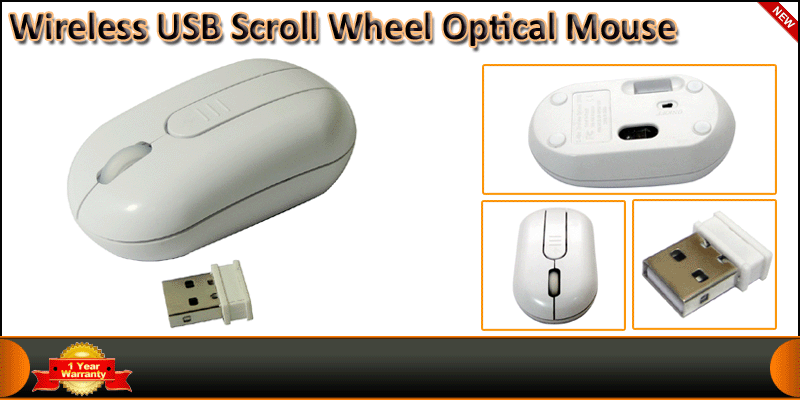 Wireless USB Scroll Wheel Optical Mouse Mice