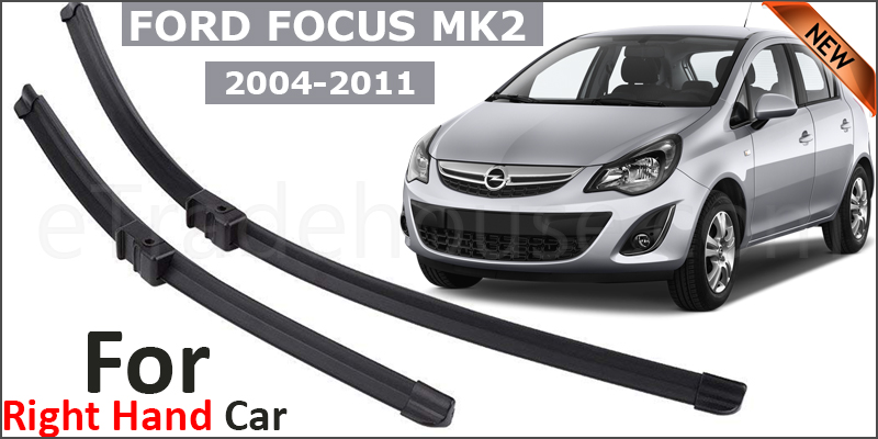 FORD FOCUS MK2 2004-11 Front Windscreen 26" 17" Aero Wiper Blades Set (For Right Handed Drive)