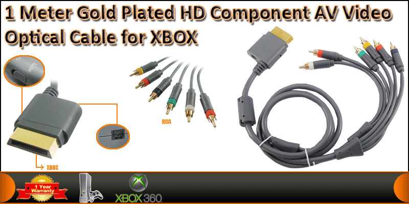 1 Meter Gold Plated HD Component AV Video Optical 