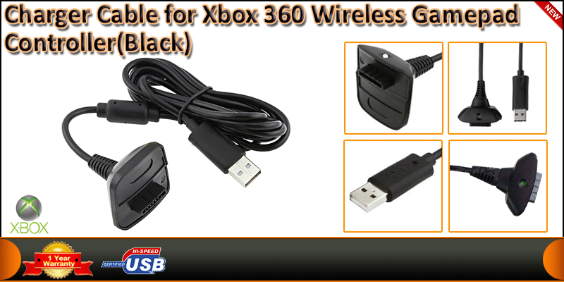 Charger Cable for Xbox 360 Wireless Gamepad Contro