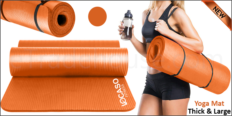Large Thick Yoga Mat for Pilates Gymnastics Exercise with Carrier Strap