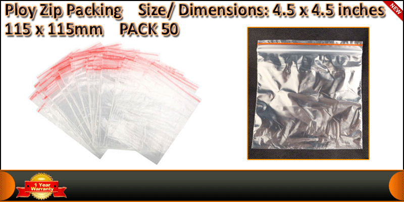 50 * ZIP LOCK BAGS 4.5 * 4.5 Inches RECLOSABLE POL