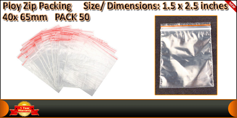 50 * ZIP LOCK BAGS 1.5 * 2.5 Inches RECLOSABLE POL