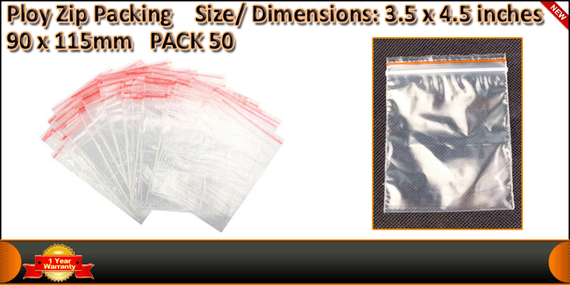50 * ZIP LOCK BAGS 3.5 * 4.5 Inches RECLOSABLE POL