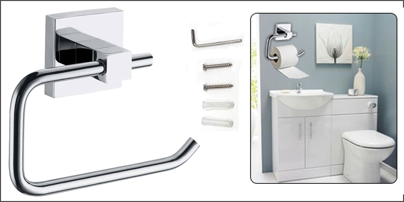 Bathroom Wall Mounted Square Toilet Roll Holder 